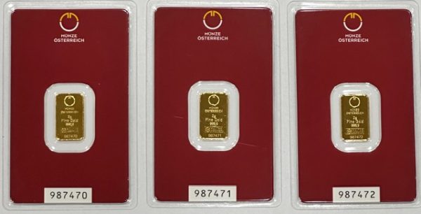 Münze Österreich 3 x 2g